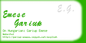 emese gariup business card
